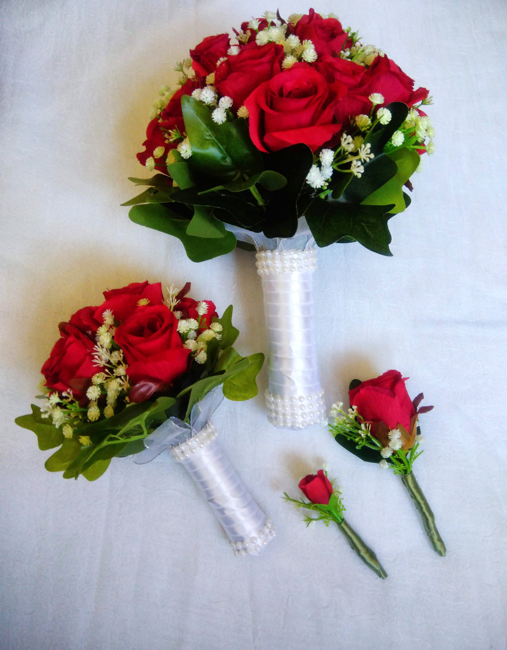 Kit Buquê de Noiva Rosas Vermelhas – Kristina Arranjos