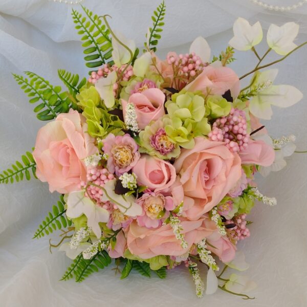 Buquê de Noiva Rosas Salmão