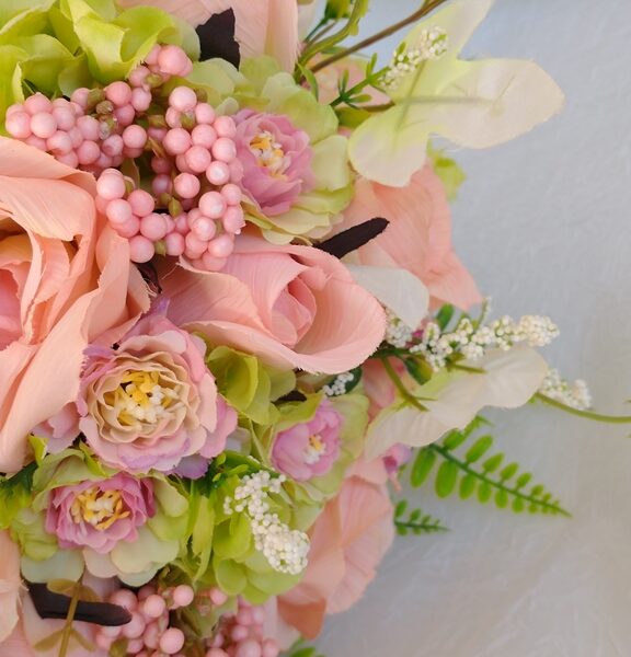 Buquê de Noiva Rosas Salmão