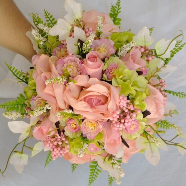 Buquê de Noiva Rosas Salmão