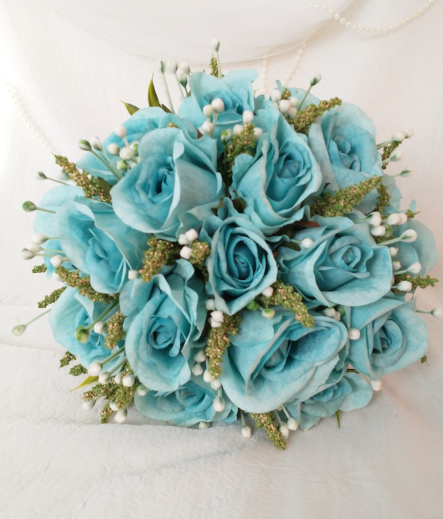 Buquê de Noiva de Rosas Azul Tifany – Kristina Arranjos