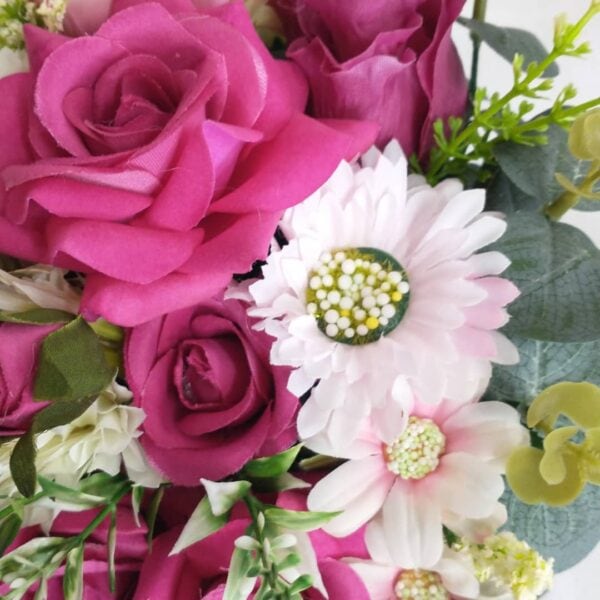 Buquê de Noiva de Rosas Pink e Magnólias Rosadas