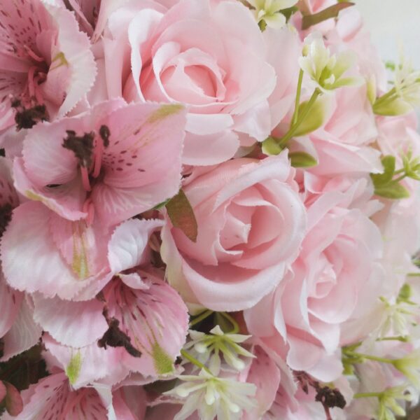 Buquê Botão de Rosas Rosa Chá