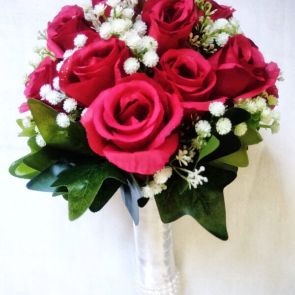 Kit Buquê de Noiva Rosas Vermelhas – 4 Peças