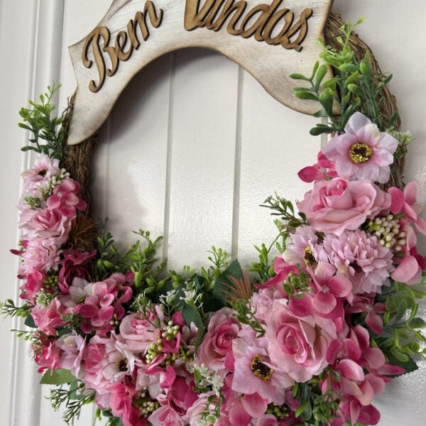 Guirlanda de Porta Tons de Rosa Escuro