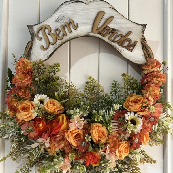 Guirlanda de Porta Tons de Laranja