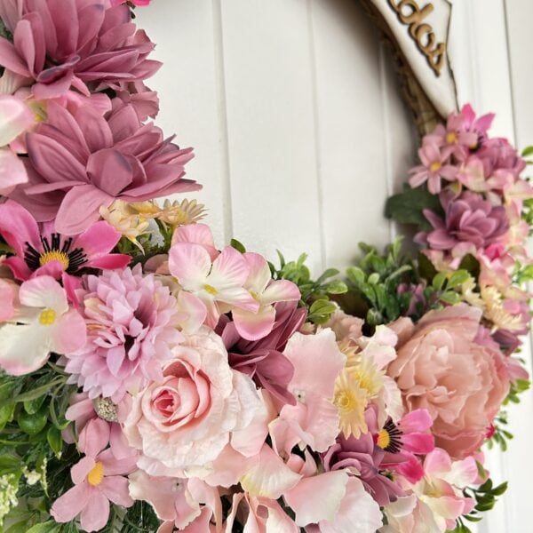 Guirlanda de Porta Tons de Rosa Claro