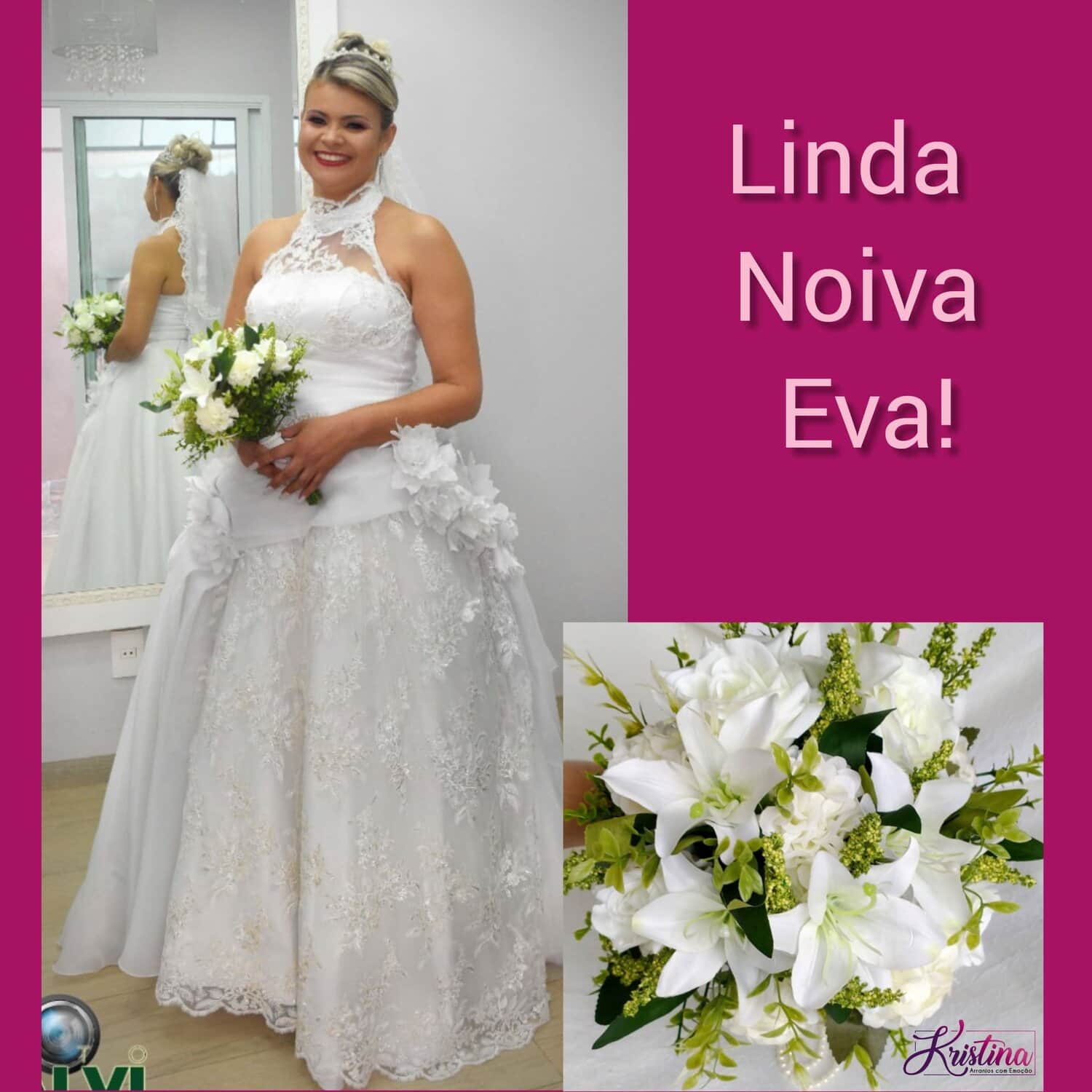 Buquê de Noiva Rosas e Lírios Brancos - Imagem 7