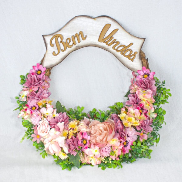 Guirlanda de Porta Tons de Rosa Claro