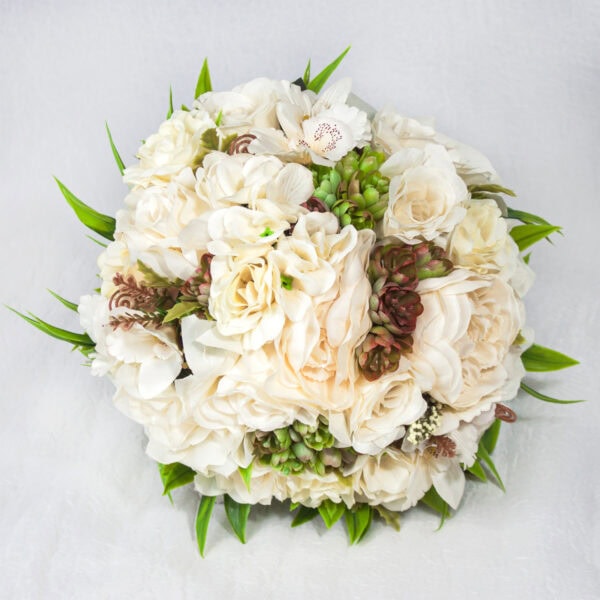 Buquê de Noiva Rosas e Suculentas